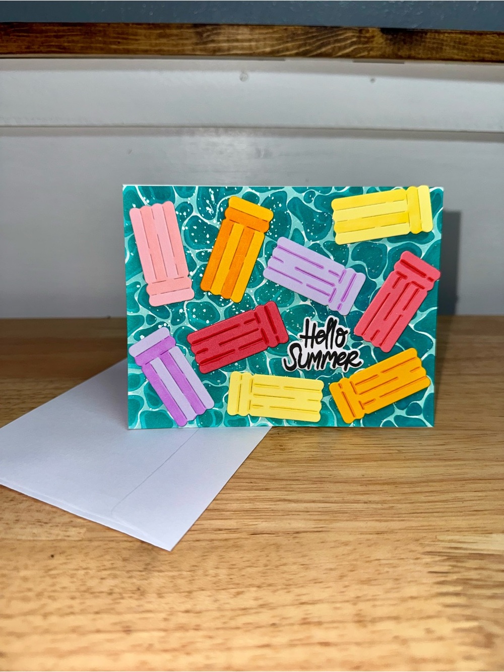 Handmade Hello Summer Pool Floaty Greeting Card– Any Occassion